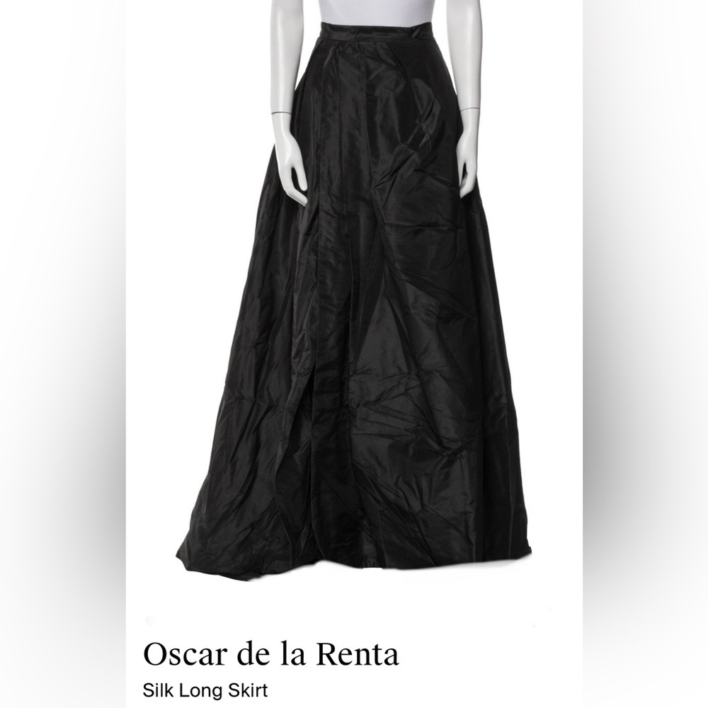 Authentic Oscar de la Renta black silk ball gown maxi skirt